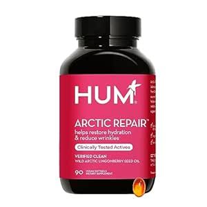 HUM Arctic Repair - Clear Skin Supplement with Vitamins A & E, Omegas 3, 6 & 9, and Lingonberry Seed Oil to Help Reduce Appearance of Wrinkles, Rejuvenate & Hydrate Skin (90 Vegan Softgels)