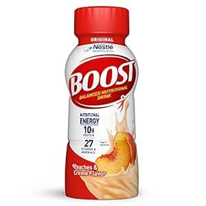 BOOST Original Nutritional Drink, Peaches & Cream, 8 fl oz (Pack of 24)