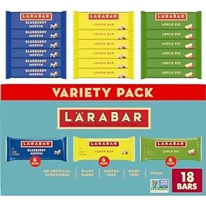 LARABAR Variety Pack, Blueberry Muffin, Lemon Bar, Apple Pie, Fruit & Nut Bars, 18 ct