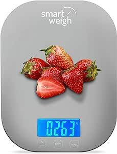 Smart Weigh 11 lb. Digital Kitchen Food Scale, Mechanical Accurate Weight Scale with 5-Unit Modes, Grams and Ounces for Weight Loss,Weighing Ingredients, Dieting, Keto Cooking, Meal Prep and Baking