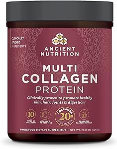 Ancient Nutrition Collagen Powder Protein with Probiotics, Multi Collagen Protein, Unflavored, 60 Servings, Hydrolyzed Collagen Peptides Supports Skin and Gut Health, Joint Supplement, 21.38oz