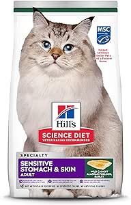 Hill's Pet Nutrition Science Diet Adult Sensitive Stomach & Skin Pollock Meal & Barley Recipe Dry Cat Food, 6 lb. Bag